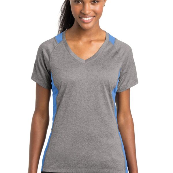 BFP - Women's Heather Colorblock Contender V Neck Tee Thumbnail