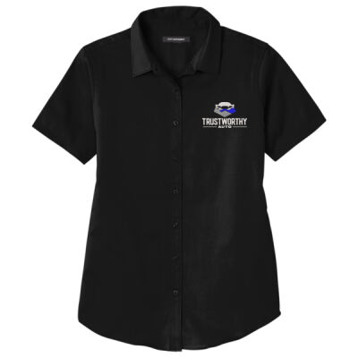 TRW - Women's Twill Button-Up, Short-Sleeve Thumbnail