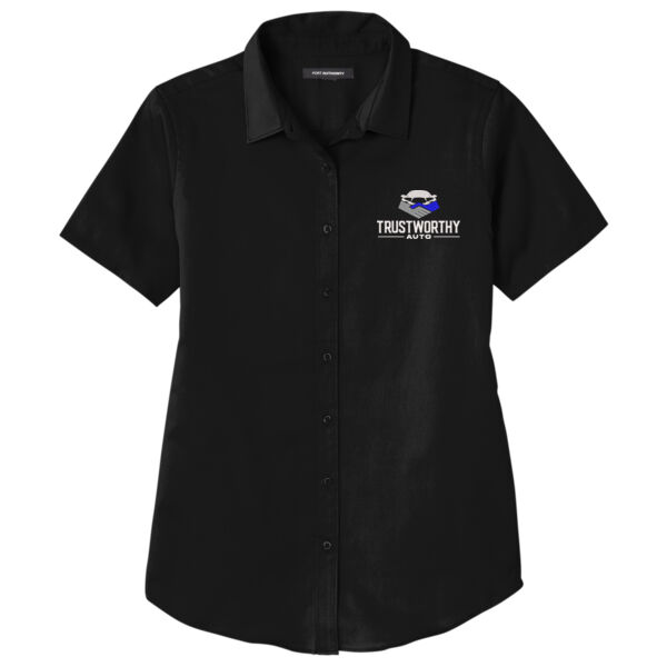 TRW - Women's Twill Button-Up, Short-Sleeve Thumbnail