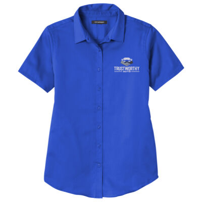 TRW - Women's Twill Button-Up, Short-Sleeve Thumbnail